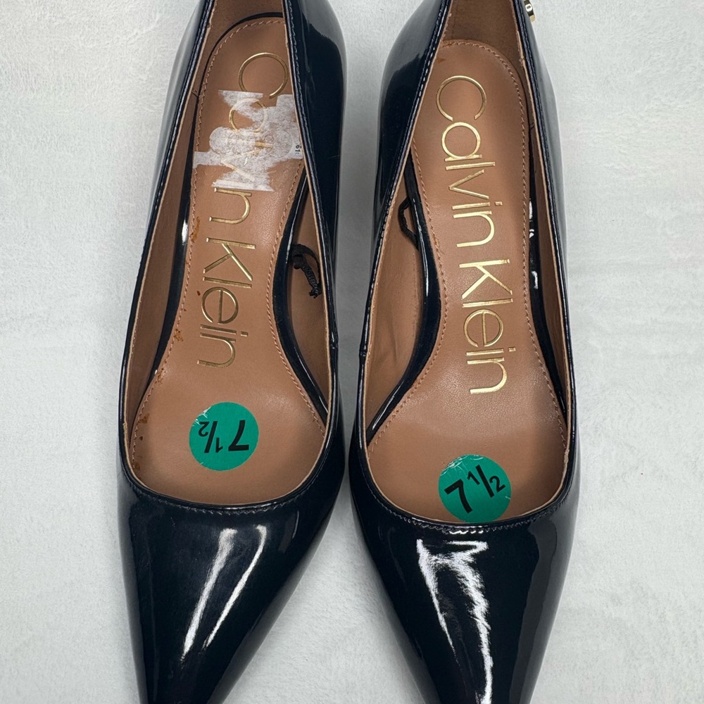 Calvin Klein Women's Blue Patent Leather Heels